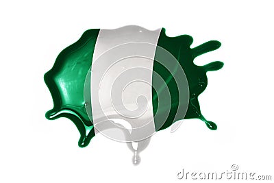 Blot with national flag of nigeria Editorial Stock Photo
