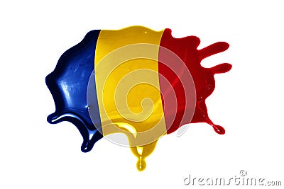 Blot with national flag of romania Stock Photo