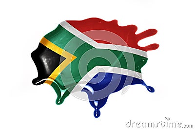 Blot with national flag of south africa Stock Photo