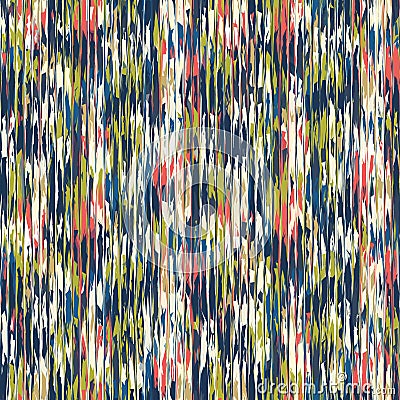 Blotched Space Dye Broken Stripe Seamless Pattern. Mottled Variegated Melange Background. Random Vertical Rough Distressed Line Stock Photo