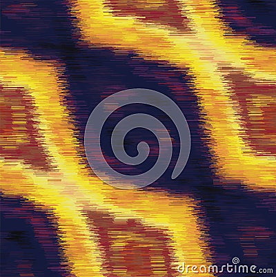 Blotched Space Dyed Glow Diamond Stripe Background. Texture. Mottle Effect Seamless Pattern. Vibrant Diagonal Stripe Vector Illustration