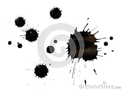 Blots of black ink Stock Photo