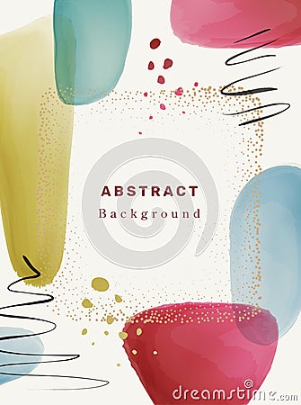 Blots or blotches watercolor banners poster design Vector Illustration