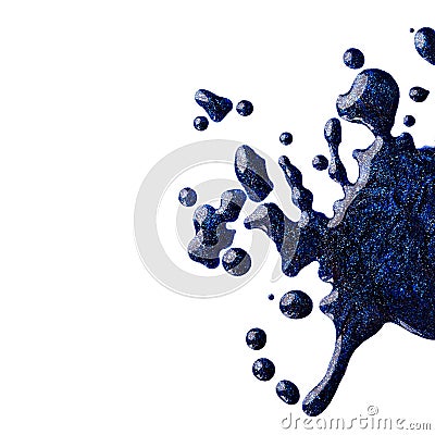 Blots of blue nail polish Stock Photo