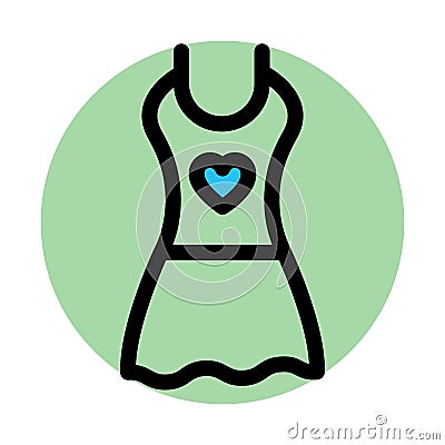 Blouse, camisole fill background vector icon which can easily modify or edit Vector Illustration
