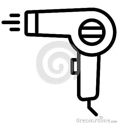 Blow dryer, hair dryer Isolated Vector Icon That can be easily edited in any size or modified. Vector Illustration