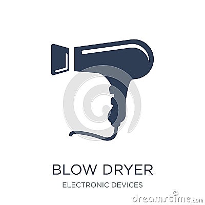 blow dryer icon. Trendy flat vector blow dryer icon on white bac Vector Illustration