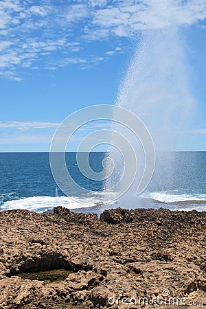 Blow holes at Gnaraloo Station, Western Australia Stock Photo