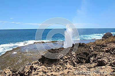 Blow holes at Gnaraloo Station, Western Australia Stock Photo