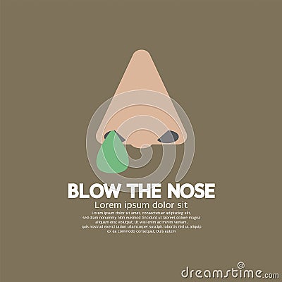 Blow The Nose Flat Design Vector Illustration