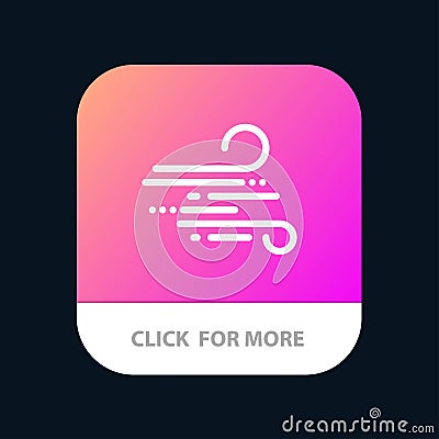 Blow, Weather, Wind, Spring Mobile App Button. Android and IOS Line Version Vector Illustration