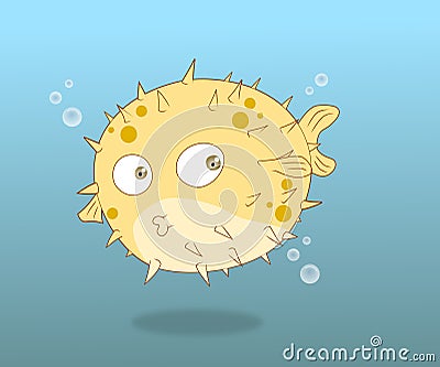 BlowFish Cartoon Illustration