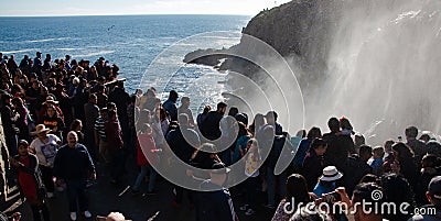 Blowhole of la Bufadora, famous attraction Ensenada Editorial Stock Photo