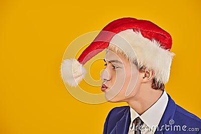 Blowing on a pompom Stock Photo