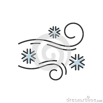 Blowing snow RGB color icon Vector Illustration