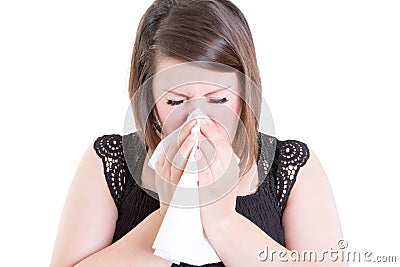 Blowing your nose too hard Stock Photo