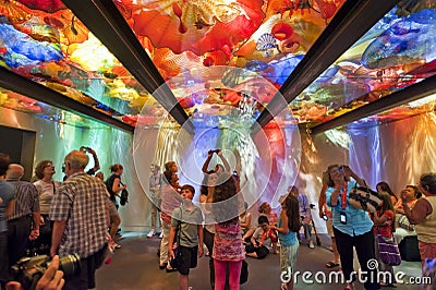 Blown glass ceiling by Dale Chihuly Editorial Stock Photo