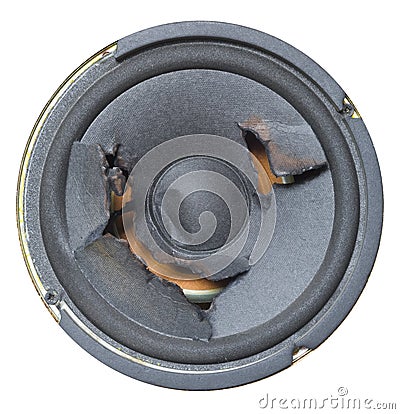 Blown speaker Stock Photo