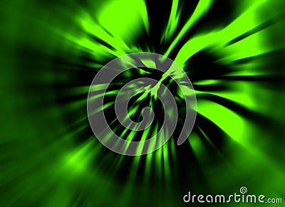 Blown wind zombie daemon. Illustration in genre of horror. Green color. Stock Photo