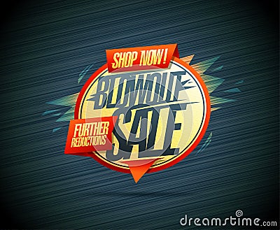 Blowout sale, shop now, further reductions - web banner Stock Photo