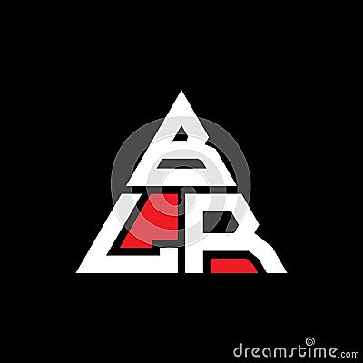 BLR triangle letter logo design with triangle shape. BLR triangle logo design monogram. BLR triangle vector logo template with red Vector Illustration