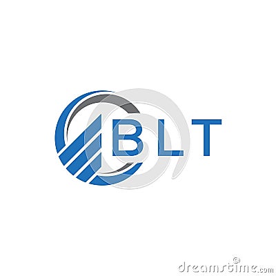 BLT Flat accounting logo design on white background. BLT creative initials Growth graph letter logo concept. BLT business finance Vector Illustration