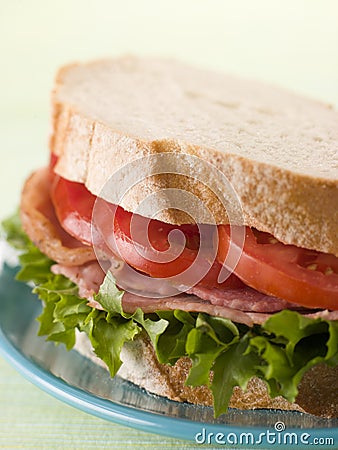 BLT on white bread Stock Photo