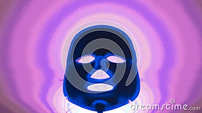 Blu glowing mask on bright abstract background Stock Photo