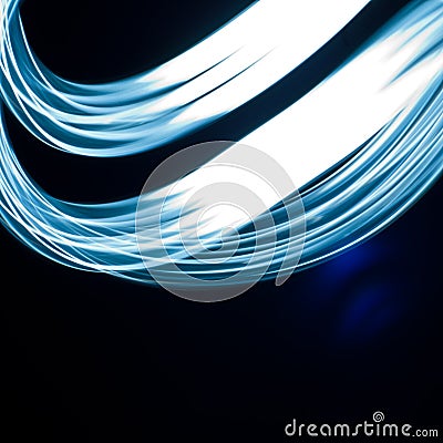 Blue light trails background Stock Photo