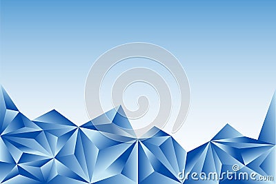 blue abstract background with mountains and sky, place for text, low poly Vector Illustration