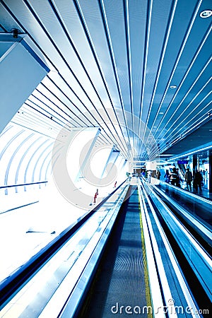 Blue abstract ceiling in office Stock Photo