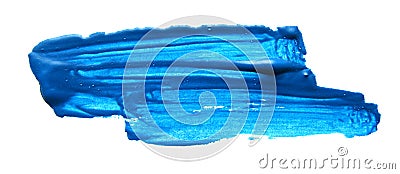 Blue abstract gouache brush stroke Stock Photo