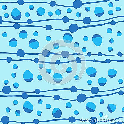 Blue abstract hand drawn pattern Vector Illustration