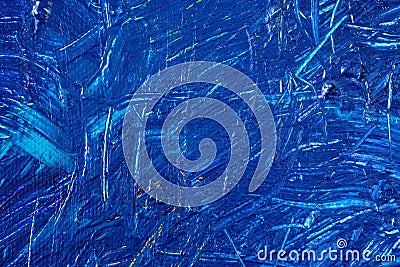 Blue abstract hand painted canvas background, texture. Colorful textured backdrop Stock Photo