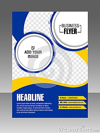 Blue abstract Layout flyer, vector template Vector Illustration