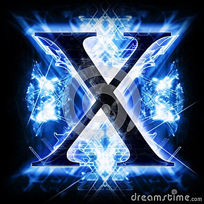 Blue Abstract Letter X Stock Photo