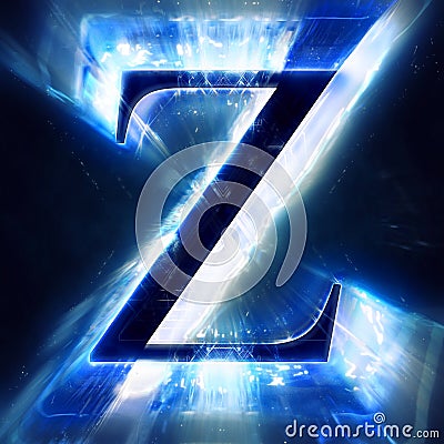 Blue Abstract Letter Z Stock Photo