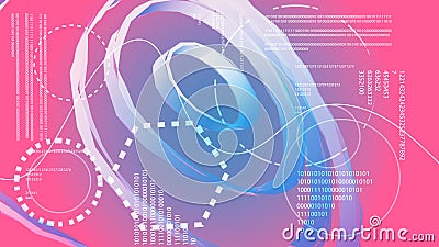 Blue abstract modern energy technology digital elements of the HUD display from the future circular of the cosmic interface Vector Illustration