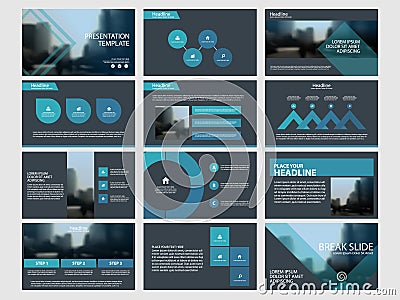 Blue Abstract presentation templates, Infographic elements template flat design set for annual report brochure flyer leaflet Vector Illustration