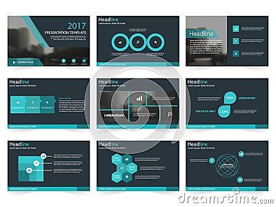 Blue Abstract presentation templates, Infographic elements template flat design set for annual report brochure flyer leaflet Vector Illustration