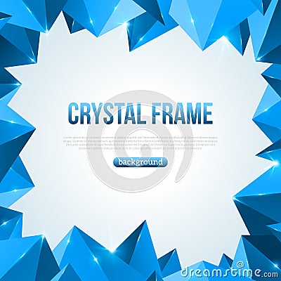 Blue abstract shining ice background Vector Illustration