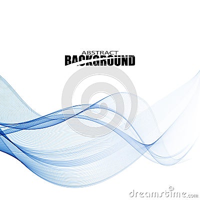 Blue abstract smoke on a white background. Vector Illustration