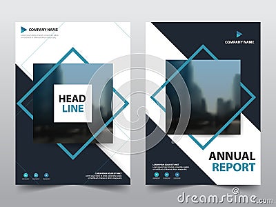 Blue abstract square annual report Brochure design template vector. Business Flyers infographic magazine poster.Abstract layout Vector Illustration