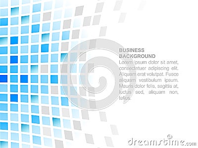 Blue abstract square mosaic business background. Vector Illustration