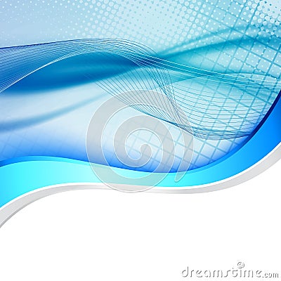 Blue abstract swoosh line border wave folder Vector Illustration