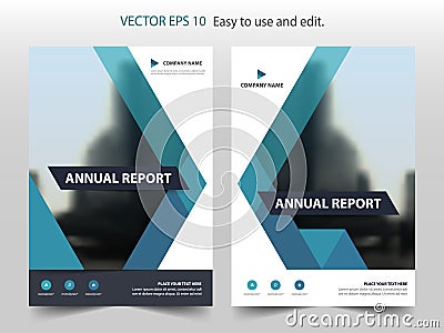 Blue abstract triangle annual report Brochure design template vector. Business Flyers infographic magazine poster. Vector Illustration