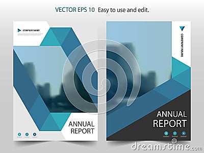 Blue abstract triangle Brochure annual report design template vector. Business Flyers infographic magazine poster. Vector Illustration