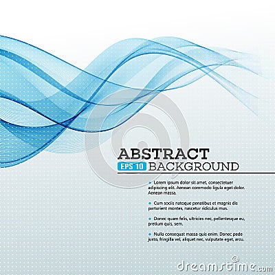 Blue Abstract waves background. Vector Vector Illustration