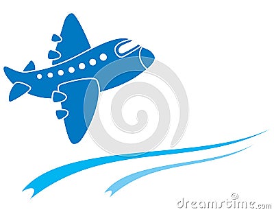 Blue aeroplane Vector Illustration