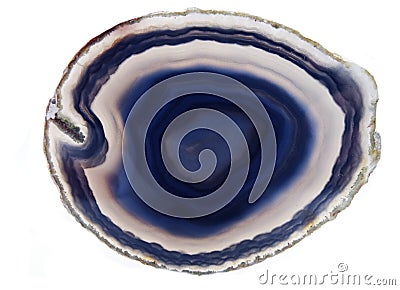 Blue agate chalcedony geological crystal Stock Photo